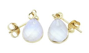 Boucles d'oreilles Prata 925 'Ondée Douradoe' - Pedra de Lua