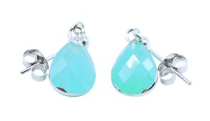 Boucles d'oreilles Prata 925 'Ondée Argentée' - Amazonita
