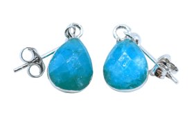 Boucles d'oreilles Prata 925 'Ondée Argentée' - Apatite