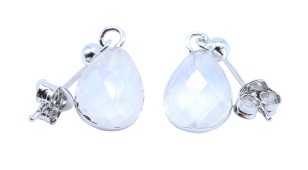 Boucles d'oreilles Prata 925 'Ondée Argentée' - Pedra de Lua