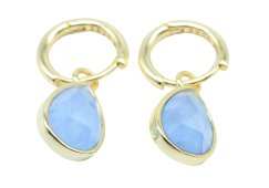 Boucles d'oreilles Prata 925 'Halo Minéral' - Aigue Marine