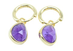 Boucles d'oreilles Prata 925 'Halo Minéral' - Ametista