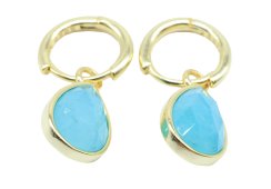 Boucles d'oreilles Prata 925 'Halo Minéral' - Amazonita