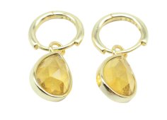 Boucles d'oreilles Prata 925 'Halo Minéral' - Citrino