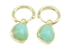 Boucles d'oreilles Prata 925 'Halo Minéral' - Jade Vert