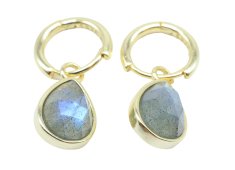 Boucles d'oreilles Prata 925 'Halo Minéral' - Labradorita