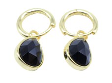 Boucles d'oreilles Prata 925 'Halo Minéral' - Onyx
