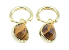 Boucles d'oreilles Prata 925 'Halo Minéral' - Olho de Tigre