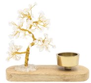 Árvore da Felicidade Cristal de Rocha + Porta-velas 17cm