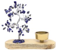 Árvore da Felicidade Lápis-Lazúli + Porta-velas 17cm