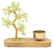 Árvore da Felicidade Peridoto + Porta-velas 17cm
