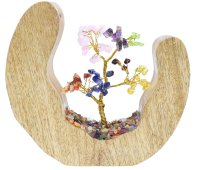 Árvore da Felicidade Design Madeira 7 Chakras 17cm