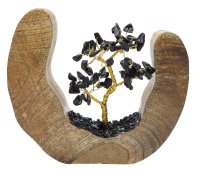 Árvore da Felicidade Design Madeira Turmalina Negra 17cm