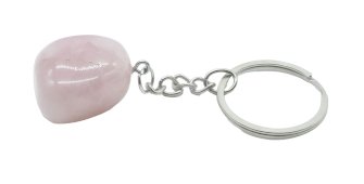 Porta-Chaves Quartzo Rosa rolada 3cm