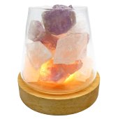 Lâmpada Difusor Ametista + Cristal de Rocha 10cm