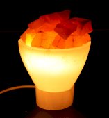 Lâmpada Selenite Taça & Cristaux 20cm