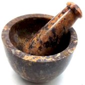 Almofariz Pedra Saponite Léopard 10cm