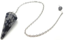 Pêndulo conique Obsidiana Neige 3.5cm