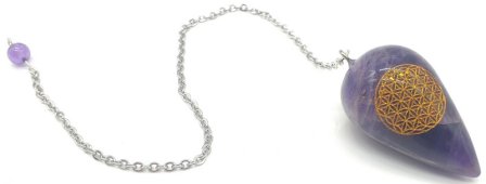 Pêndulo Gravé Flor de Vie 4cm - Ametista