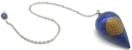 Pêndulo Gravé Flor de Vie 4cm - Lápis-Lazúli