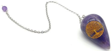 Pêndulo Gravé Árvore de Vie 4cm - Ametista