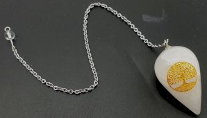 Pêndulo Gravé Árvore de Vie 4cm - Cristal de Rocha