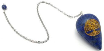 Pêndulo Gravé Árvore de Vie 4cm - Lápis-Lazúli