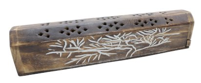 Porta-Incenso Madeira Estojo Árvore de Vie 30cm