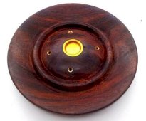 Porta-Incenso Madeira Rond Flores ou Uni 13cm