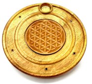 Porta-Incenso Madeira Rond Flor de Vie 10cm
