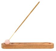 Porta-incenso Ski + Quartzo Rosa Perfurado 21cm