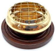 Queimador Resina Bronze Base Madeira 8cm