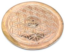 Porta-Incenso Métal Flor de Vie 10cm - Plaqué Cuivre