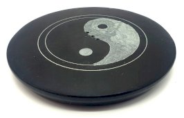 Porta-Incenso Pedra Rond Ying-Yang 10cm