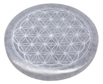 Porta-Incenso Selenite Flor de Vie 10cm