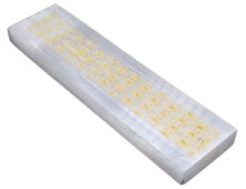 Porta-Incenso Selenite Flor de Vie Dourado 15cm