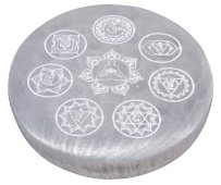 Porta-Incenso Selenite Buda 7 Chakras 10cm