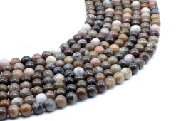 Perles Ágata Fossile 6mm sobre fil 40cm