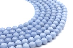 Perles Angélite 10mm sobre fil 40cm