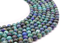 Perles Azurite 'AAA' 8mm sobre fil 40cm