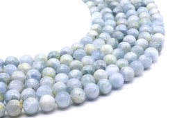 Perles Celestine 'AA' 10mm sobre fil 40cm