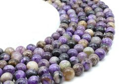 Perles Charoïte 'AAA' 10mm sobre fil 40cm