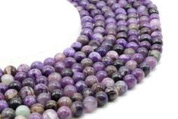 Perles Charoïte 'AAA' 8mm sobre fil 40cm