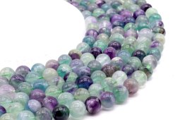 Perles Fluorita Multi 10mm sobre fil 40cm