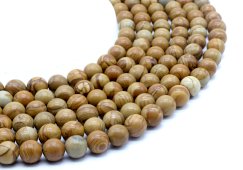 Perles Madeira Fossile 10mm sobre fil 40cm