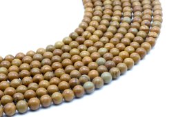 Perles Madeira Fossile 6mm sobre fil 40cm