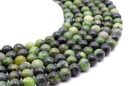 Perles Jade Néphrite 10mm sobre fil 40cm