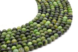 Perles Jade Néphrite 6mm sobre fil 40cm