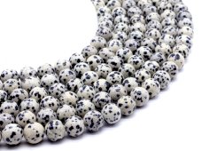 Perles Jaspe Dalmatien 10mm sobre fil 40cm