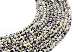 Perles Jaspe Dalmatien 4mm sobre fil 40cm